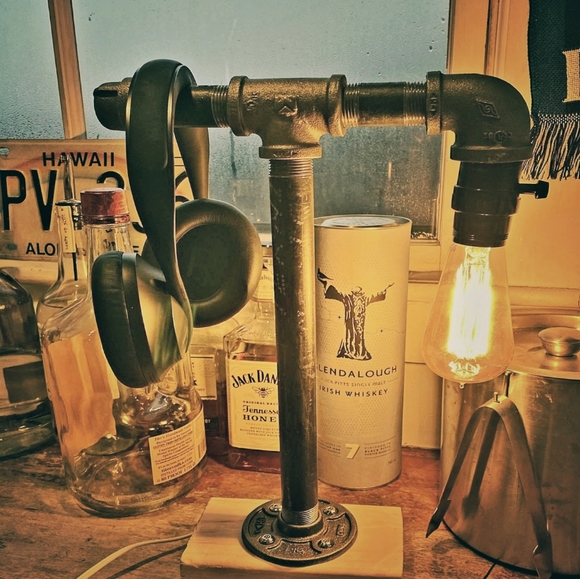 Industrial Table Lamp & Stand (for headphones) - Picture 10 of 11